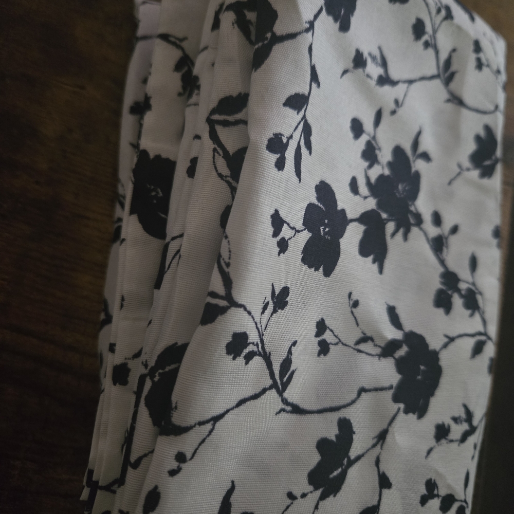 Floral Black and White Fabric
